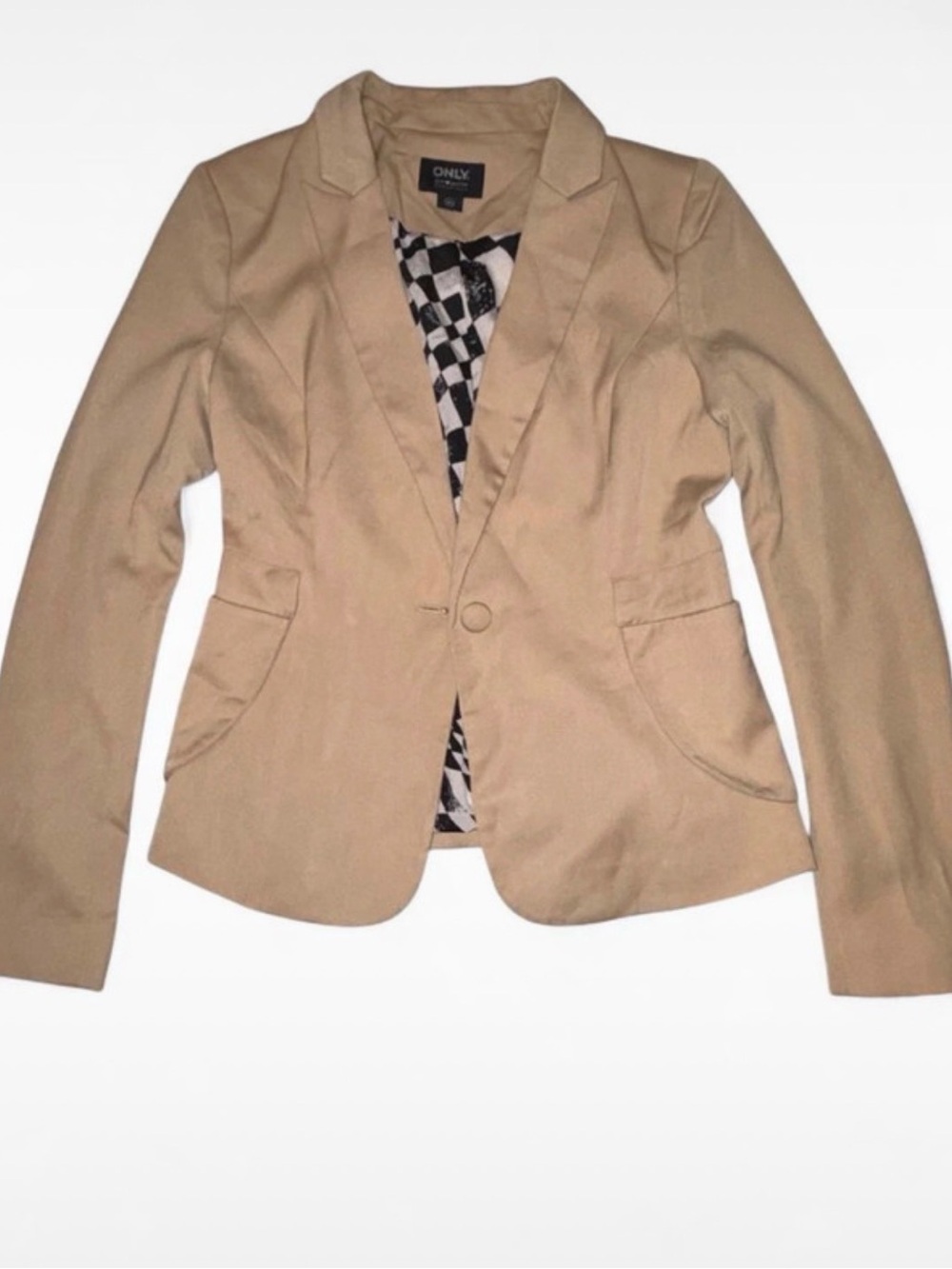ONLY Women's Beige Single-Button Blazer